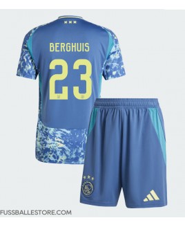 Günstige Ajax Steven Berghuis #23 Auswärts Trikotsatzt Kinder 2024-25 Kurzarm (+ Kurze Hosen)
